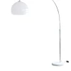 Bogenlampe 208 cm höhenverstellbar dimmbar Marmorfuß und Lampenschirm in Weiß