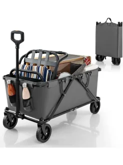 Bollerwagen faltbar in Grau