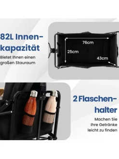 Bollerwagen faltbar in Schwarz
