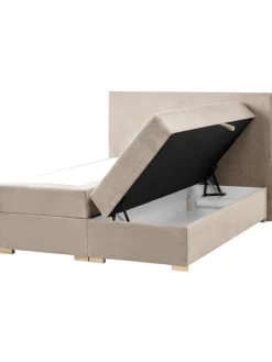 Boxspring Bett MAJOR in Beige - (W) 151 x (H) 109 x (L) 212 cm
