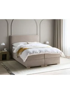 Boxspring Bett MAJOR in Beige - (W) 151 x (H) 109 x (L) 212 cm