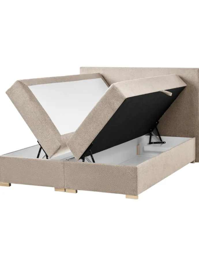 Boxspring Bett MAJOR in Beige - (W) 151 x (H) 109 x (L) 212 cm