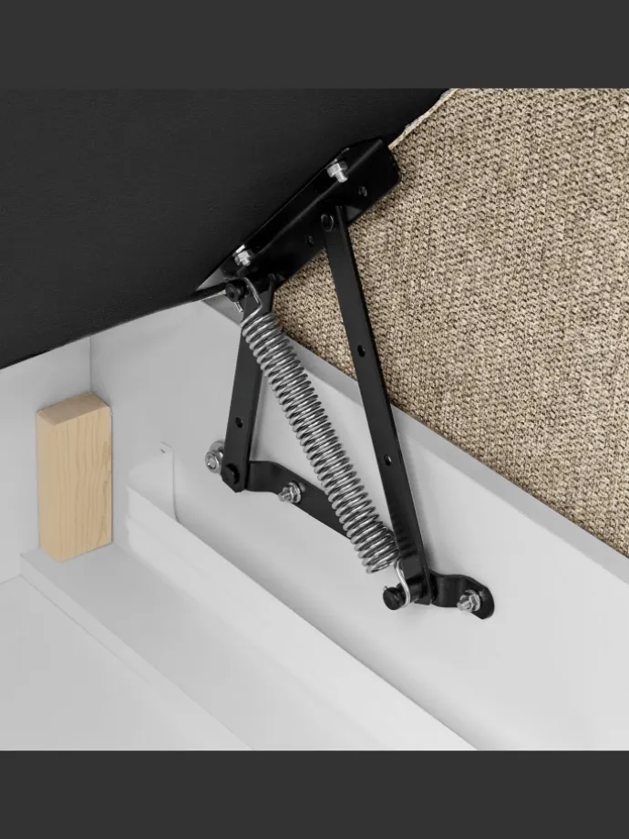 Boxspring Bett MAJOR in Beige - (W) 151 x (H) 109 x (L) 212 cm