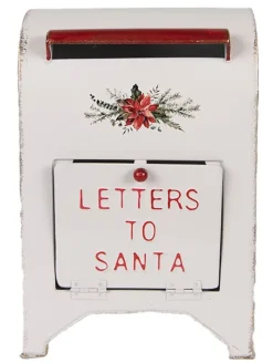 Briefkasten in Weiß/ Rot - (B)20 x (H)30 cm