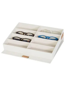 Brillenbox "Premium" in Beige - (B)32 x (H)5,5 x (T)25 cm