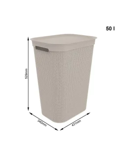Brisen Wäschebox 50l mit Deckel und Griffe in Cappuccino