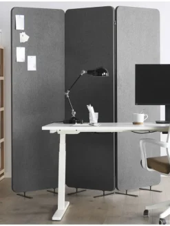 Büro-Raumteiler STANDI in Grau - (W) 184 x (H) 184 x (L) 30 cm