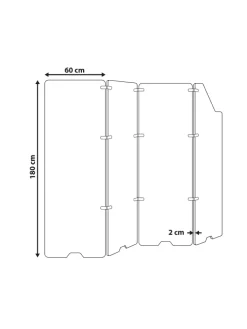 Büro-Raumteiler STARRY in Beige - (W) 240 x (H) 180 x (L) 2 cm