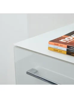 Büro-Set 8-tlg, Glas Abschließbar Modern Büromöbel in Weiß