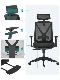 Bürostuhl in Schwarz - (B)70 x (H)133 x (T)68,5 cm