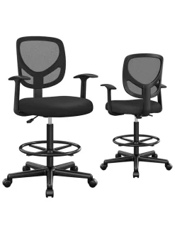 Bürostuhl in Schwarz - (B)64 x (H)117 x (T)40 cm