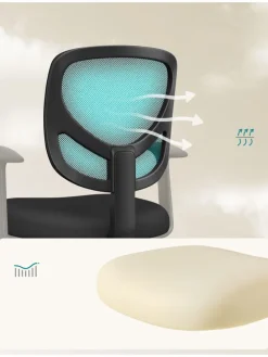 Bürostuhl in Schwarz - (B)64 x (H)117 x (T)40 cm