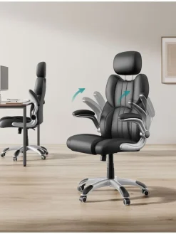 Bürostuhl in Schwarz - (B)70 x (H)137 cm