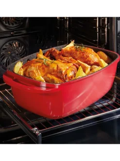 Bräter Schmortopf 43x26 cm | mit Deckel in Rot