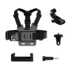 Brustgurt Zubehörset 5in1 Kompatibel mit GoPro, DJI, Insta360, in Schwarz