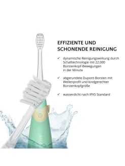 BUBBLE BRUSH Kinder-Schallzahnbürste in grün
