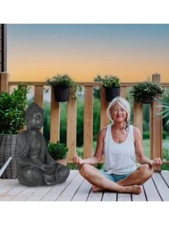 Buddha Figur in Anthrazit - (H)70 cm