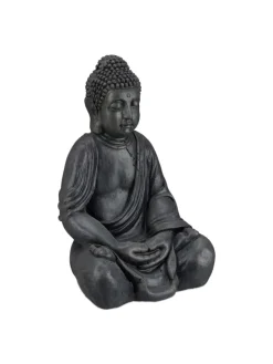 Buddha Figur in Dunkelgrau - (H)50 cm