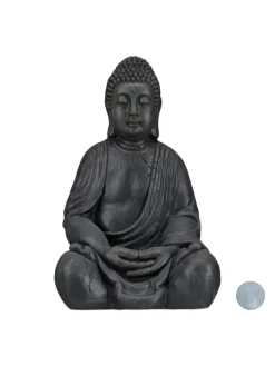 Buddha Figur in Dunkelgrau - (H)50 cm
