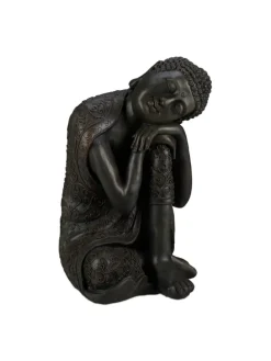 Buddha Figur in Dunkelgrau - (H)60 cm