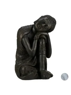 Buddha Figur in Dunkelgrau - (H)60 cm