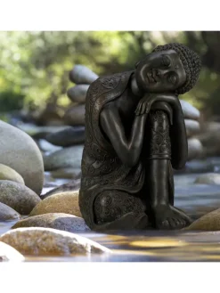 Buddha Figur in Dunkelgrau - (H)60 cm