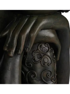 Buddha Figur in Dunkelgrau - (H)60 cm