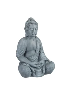 Buddha Figur in Hellgrau - (H)70 cm
