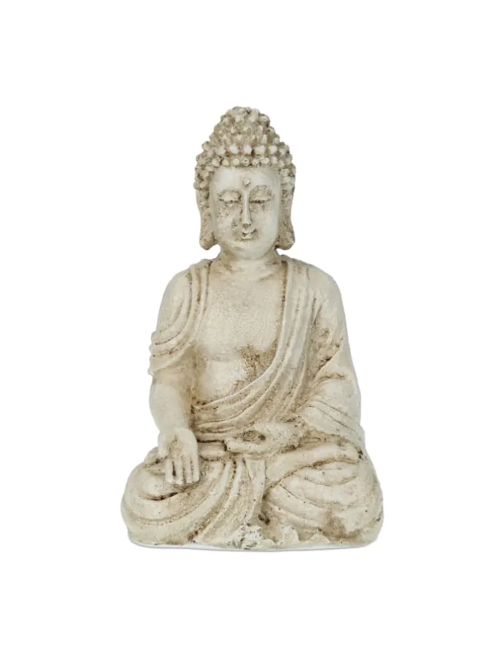 Buddhafigur in Weiß - (B)10,5 x (H)17,5 x (T)7,5 cm