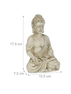 Buddhafigur in Weiß - (B)10,5 x (H)17,5 x (T)7,5 cm