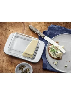 Butterdose ''Loft'' in Silber - (B)16,8 x (H)6,8 x (T)11,5 cm