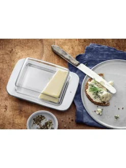 Butterdose ''Loft'' in Silber - (B)16,8 x (H)6,8 x (T)11,5 cm