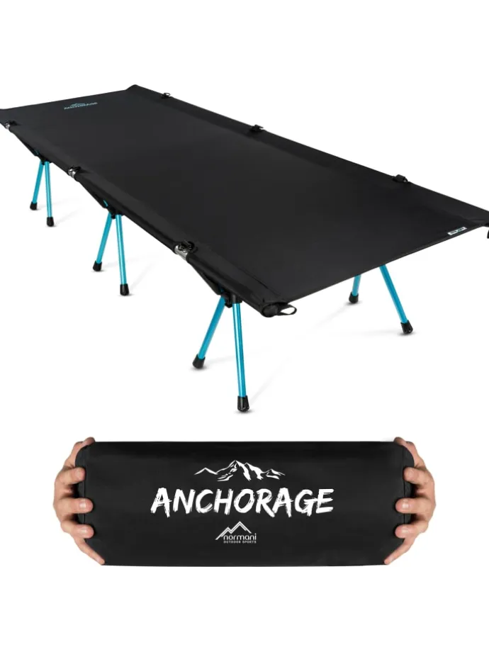 Campingbett Anchorage in Schwarz/Blau