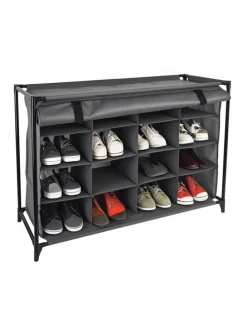 Camping-Schuhregal in Grau - (B)85 x (H)65 x (T)35,5 cm