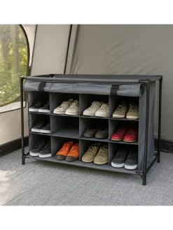 Camping-Schuhregal in Grau - (B)85 x (H)65 x (T)35,5 cm