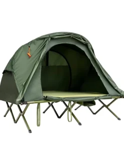 Campingzelt mit selbstaufblasender Matratze für 2 Personen in Grün