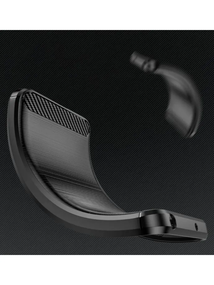 Carbon Case Hülle kompatibel mit Realme 10 Pro Schwarz in Schwarz