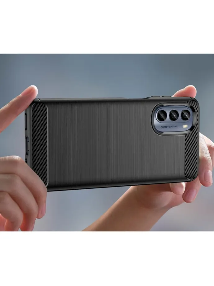 Carbon Case Hülle kompatibel mit Realme 10 Pro Schwarz in Schwarz