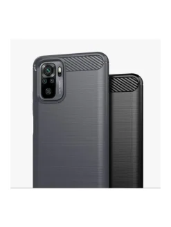 Carbon Case Hülle kompatibel mit Realme 10 Pro Schwarz in Schwarz