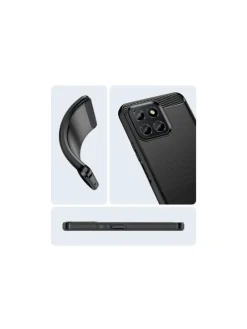 Carbon Case Hülle kompatibel mit Honor 200 schwarz in Schwarz