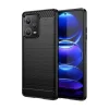 Carbon Case Hülle kompatibel mit Xiaomi Redmi Note 13 4G flexible Silikon-Carbon-Hülle schwarz in Schwarz