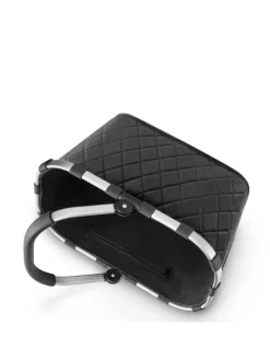 Carrybag - Einkaufskorb (cord dark matcha) in rhombus black
