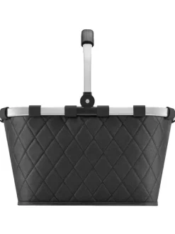 Carrybag - Einkaufskorb (cord dark matcha) in rhombus black