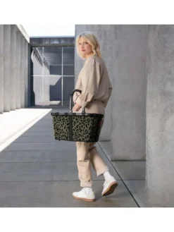 Carrybag - Einkaufskorb (cord dark matcha) in teddy leo olive