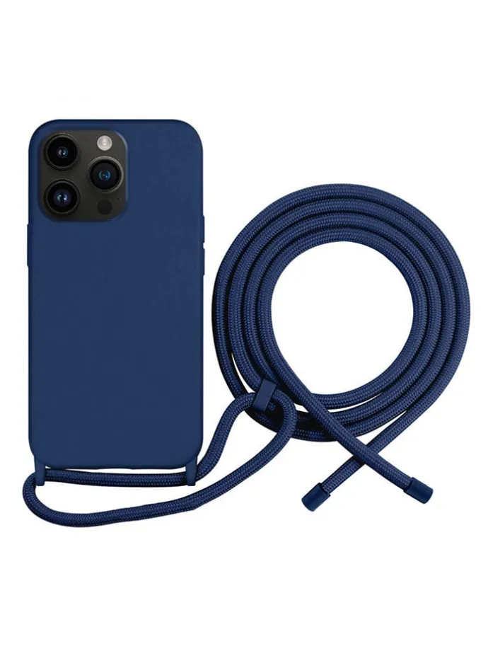 Case mit Kordel für iPhone 13 PRO in Dunkelblau