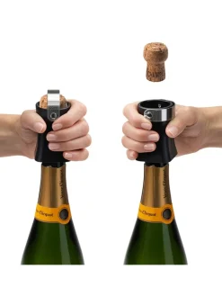 Champagneröffner ''Champop'' in Schwarz - (H)6,5 x Ø 4,5 cm