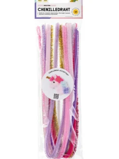 Chenilledraht "Unicorn" in Bunt - 10 Stück