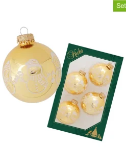 Christbaumkugeln in Gold - 4 Stück - Ø 7 cm