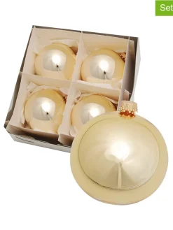 Christbaumkugeln in Gold - 4 Stück - Ø 8 cm