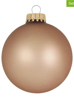 Christbaumkugeln in Hellbraun - 8 Stück - Ø 7 cm